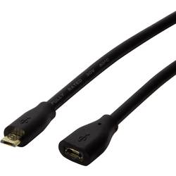 LogiLink USB kabel USB 2.0 USB Micro-B zástrčka, USB Micro-B zásuvka 1.50 m černá CU0122