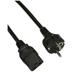 Akyga napájecí kabel [1x IEC C19 zásuvka 16 A - 1x zástrčka s ochranným kontaktem] 1.80 m černá