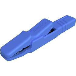 SKS Hirschmann AK 2 S blau / blue krokodýlí klip, šroubová svorka, konektor, modrá