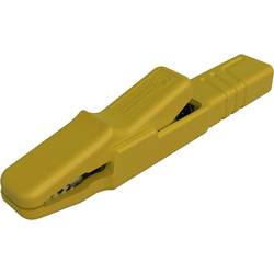 SKS Hirschmann AK 2 S gelb / yellow krokodýlí klip, šroubová svorka, konektor, žlutá