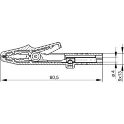SKS Hirschmann AK 2 S gelb / yellow krokodýlí klip, šroubová svorka, konektor, žlutá