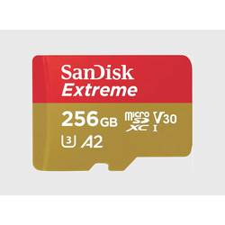 SanDisk Extreme paměťová karta microSDXC 256 GB Class 10, UHS-I, v30 Video Speed Class nárazuvzdorné, vodotěsné
