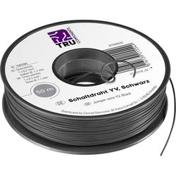 TRU COMPONENTS 1565380 spojovací drát, Yv, 1 x 0.20 mm², černá, 50 m
