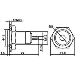 TRU COMPONENTS 149492 indikační LED červená 12 V/DC, 12 V/AC