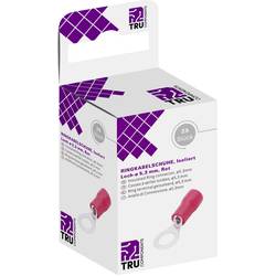 TRU COMPONENTS T1904C061 kulaté kabelové oko Průřez (max.)=1.50 mm² Ø otvoru=5.30 mm částečná izolace červená 25 ks