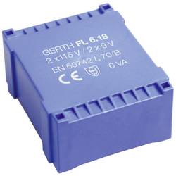 Gerth FL6.12 transformátor do DPS 2 x 115 V 2 x 6 V/AC 6 VA 500 mA