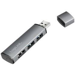 LogiLink UA0395 USB 3.1 hub (Gen 2) s hliníkovým krytem, se stavovými LED vesmírná šedá