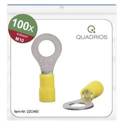 Quadrios 22C460 kulaté kabelové oko Průřez (max.)=6.0 mm² Ø otvoru=10.5 mm částečná izolace žlutá 1 sada