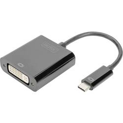 Digitus DA-70829 DVI / USB-C® adaptér [1x USB-C® - 1x DVI zásuvka 24+5pólová] černá stíněný, kulatý 0.1 m