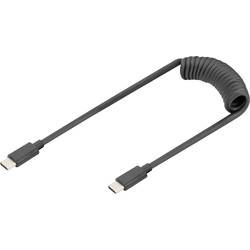 Digitus AK-300431-006-S USB-C® adaptér [1x USB-C® - 1x USB-C®] černá spirálový kabel 1 m