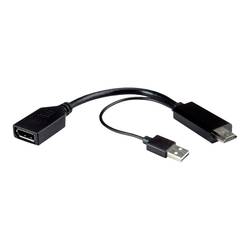 Roline 12.03.3147 DisplayPort / HDMI adaptér [1x zásuvka DisplayPort - 2x zástrčka DisplayPort, HDMI zástrčka] černá 0.15 m