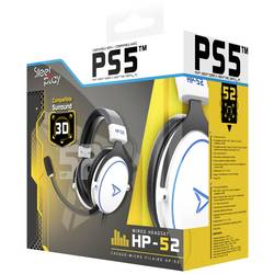 Pixminds HP-52 Sluchátka Over Ear kabelová stereo bílá regulace hlasitosti Gaming