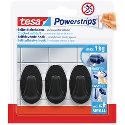 tesa Black Hooks S Lepicí háček na páskou PowerStrips Small Oval (š x v) 14 mm x 34 mm černá Množství: 3 ks