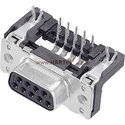 HARTING 09661526612 09661526612 D-SUB zásuvková lišta 90 ° Pólů: 9 pájené 1 ks