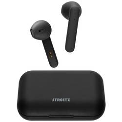 STREETZ TWS-104 In Ear Headset Bluetooth® stereo černá Indikátor nabití, headset, Nabíjecí pouzdro, dotykové ovládání