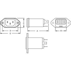TE Connectivity 1EEJ1, 6609006-1 síťový filtr, 250 V/AC, 1 A, 10 mH