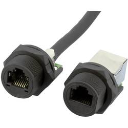 W & P Products Zdířky RJ-45 se šroubovou západkou pro montáž krytu, Cat 5e, IP67 W654-1-7-1 pouzdro spojky RJ45 černá 1 ks