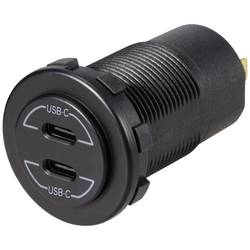 VOLTCRAFT Dvojitá zásuvka USB-C® 9 V - 30 V - 60 W Proudová zatížitelnost (max.)=3 A 12 až 24 V/DC