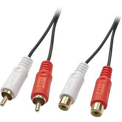 LINDY 35671 cinch audio prodlužovací kabel [2x cinch zástrčka - 2x cinch zásuvka] 2.00 m černá