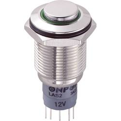 TRU COMPONENTS LAS2GQH-11E/G/12V/N/P tlačítko antivandal 250 V/AC 3 A 1x zap/(zap) bez aretace zelená 1 ks