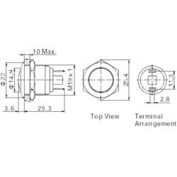TRU COMPONENTS GQ19B-10/J/N tlačítko antivandal 48 V/DC 2 A 1x vyp/(zap) bez aretace 1 ks