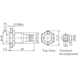 TRU COMPONENTS LAS2GQF-22/N/P tlačítko antivandal 250 V/AC 3 A 2x zap/(zap) bez aretace 1 ks
