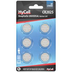 HyCell knoflíkový článek CR 2025 3 V 6 ks 140 mAh lithiová CR2025