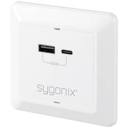 Sygonix SY-5251910 USB nabíjecí zásuvka do zdi s přepěťovou ochranou, s USB-C®, s nabíjením přes USB bílá