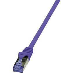 LogiLink CQ303VS RJ45 síťové kabely, propojovací kabely CAT 6A S/FTP 1.00 m fialová samozhášecí, bez halogenů, s ochranou 1 ks