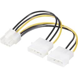 Renkforce napájecí Y kabel [2x IDE proudová zástrčka 4pólová - 1x PCI-E zástrčka 8-pólová] 0.15 m žlutá, černá