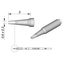 JBC Tools C115108 pájecí hrot dlátový, rovný Velikost hrotů 0.3 mm Obsah 1 ks
