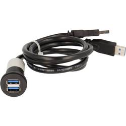 2x USB 3.0 zásuvka A - 2x zástrčka USB 3.0 A Schlegel Elektrokontakt RRJ_2USB3_SW Schlegel Množství: 1 ks