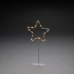 Konstsmide 1218-993 LED vánoční hvězda jantar LED stříbrná (matná) s podstavcem, se spínačem, časoměřič