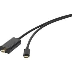 Renkforce USB-C® / Mini-DisplayPort kabelový adaptér USB-C ® zástrčka, Mini DisplayPort konektory 0.50 m černá RF-3421680 pozlacené kontakty Kabel pro displeje