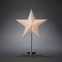 Konstsmide 1750-280 vánoční hvězda žárovka, LED bílá, mosaz s vysekávanými motivy, s podstavcem, se spínačem