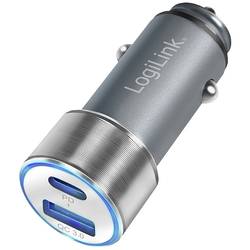 LogiLink USB nabíječka 36 W do auta Výstupní proud (max.) 3000 mA Počet výstupů: 2 x USB-C® zásuvka (nabíjení), USB A USB Power Delivery (USB-PD)