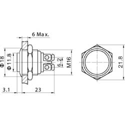 TRU COMPONENTS GQ 16H-S, 701283 tlačítko antivandal, 16 mm, 48 V/DC, 2 A, 1 ks