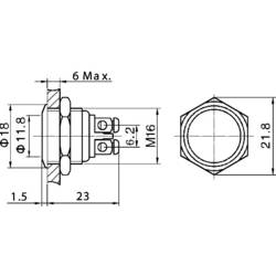 TRU COMPONENTS GQ 16F-S, 701280 tlačítko antivandal, 16 mm, 48 V/DC, 2 A, 1 ks