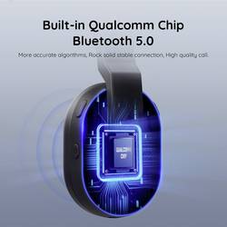 EKSA H5 Headset otevřená (On Ear) Bluetooth® černá Redukce šumu mikrofonu, Potlačení hluku headset, se základní stanicí Bluetooth® , vč. nabíjecí a dokovací