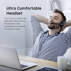 EKSA H5 Sluchátka On Ear Bluetooth® černá Redukce šumu mikrofonu, Potlačení hluku headset, se základní stanicí Bluetooth® , vč. nabíjecí a dokovací stanice,