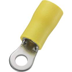 TRU COMPONENTS 738406 kulaté kabelové oko Průřez (max.)=6 mm² Ø otvoru=10.5 mm částečná izolace žlutá 50 ks