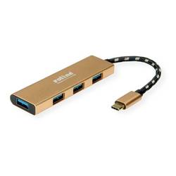Roline 4 porty USB 3.1 Gen 1 hub zlatá (metalíza)