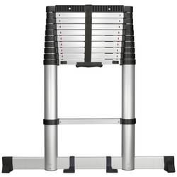 TOOLCRAFT TO-7868814 hliník/plast teleskopický žebřík Montáž bez nářadí Výška základny (max.): 1.93 m černá/stříbrná EN 131 10.1 kg