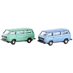 Minis by Lemke LC4347 N model osobního automobilu Volkswagen Sada 2ks bus zelený+modrý T3 (kovový)