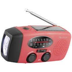 X4 Tech X4-TECH Nouzové rádio FM, AM, KV (AM) s USB nabíječkou, Ruční klika, Solární panel, stolní lampa, s akumulátorem, voděodolné, Funkce powerbanky