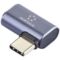 Renkforce USB3® adaptér [1x Konektor USB4® - 1x USB-C® zásuvka] 40 GBit/s 90° zatočeno doleva, hliníková zástrčka