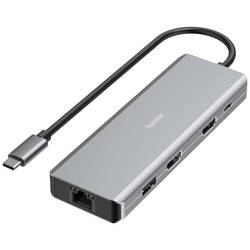 Hama 9 portů USB 3.0 hub s portem pro rychlé nabíjení, s konektorem USB C, UHD šedá
