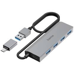 Hama 4 porty USB 3.0 hub s konektorem USB C šedá
