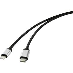 Renkforce pro mobilní telefon kabel [1x USB-C® zástrčka - 1x dokovací zástrčka Apple Lightning] 1.00 m černá