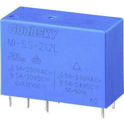GoodSky MI-SS-212L relé do DPS 12 V/DC 5 A 2 přepínací kontakty 1 ks Tube
